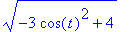 (-3*cos(t)^2+4)^(1/2)