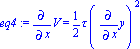 eq4 := Diff(V, x) = 1/2*tau*Diff(y, x)^2