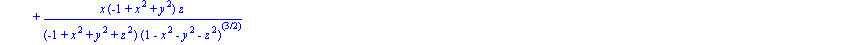 -2*z*(-1+y^2+z^2)*x/((-1+x^2+y^2+z^2)^2*(1-x^2-y^2-z^2)^(1/2))+z*(-1+y^2+z^2)*x/((-1+x^2+y^2+z^2)*(1-x^2-y^2-z^2)^(3/2))+3*x*z*y^2/(1-x^2-y^2-z^2)^(5/2)+z*x/(1-x^2-y^2-z^2)^(3/2)-2*x*(-1+x^2+y^2)*z/((...