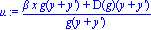 mu := (beta*x*g(y+`y'`)+D(g)(y+`y'`))/g(y+`y'`)