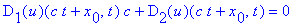D[1](u)(c*t+x[0],t)*c+D[2](u)(c*t+x[0],t) = 0