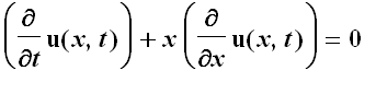 diff(u(x,t),t)+x*diff(u(x,t),x) = 0