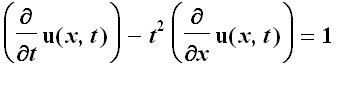 diff(u(x,t),t)-t^2*diff(u(x,t),x) = 1