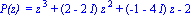 `P(z) ` = z^3+(2-2*I)*z^2+(-1-4*I)*z-2