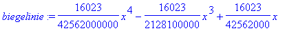 biegelinie := 16023/42562000000*x^4-16023/2128100000*x^3+16023/42562000*x