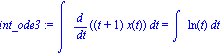 int_ode3 := Int(Diff((t+1)*x(t), t), t) = Int(ln(t), t)