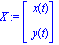 X := Vector[column]([[x(t)], [y(t)]])