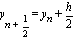 y[n+1/2] = y[n]+h/2