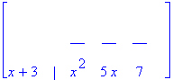 matrix([[` `, ` `, ` `, ` `, ` `, ` `], [` `, ` `, ...