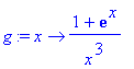 g := proc (x) options operator, arrow; (1+exp(x))/x...