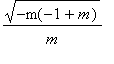 sqrt(-m(-1+m))/m