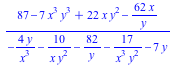 (87-7*x^3*y^3+22*x*y^2-62*x/y)/(-4*y/x^3-10/(x*y^2)-82/y-17/(x^3*y^2)-7*y)