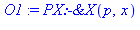 PX:-`&X`(p, x)
