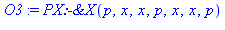 PX:-`&X`(p, x, x, p, x, x, p)