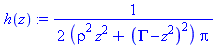 1/2/((rho^2*z^2+(Gamma-z^2)^2)*Pi)