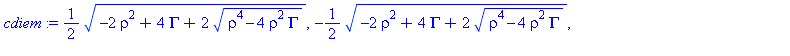 1/2*(-2*rho^2+4*Gamma+2*(rho^4-4*rho^2*Gamma)^(1/2))^(1/2), -1/2*(-2*rho^2+4*Gamma+2*(rho^4-4*rho^2*Gamma)^(1/2))^(1/2), 1/2*(-2*rho^2+4*Gamma-2*(rho^4-4*rho^2*Gamma)^(1/2))^(1/2), -1/2*(-2*rho^2+4*Ga...