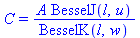 C = A*BesselJ(l, u)/BesselK(l, w)