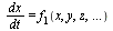 `/`(`*`(dx), `*`(dt)) = f[1](x, y, z, () .. ())