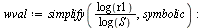 `:=`(wval, simplify(`/`(`*`(log(r1)), `*`(log(S))), symbolic)); -1; `:=`(St, simplify(subs(w = wval, rhs(StSol)))); 1; plot(eval(St, [r = 0.5e-1, q = 0.3e-1, sigma = .2]), K = 1 .. 10, title = [