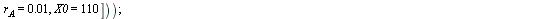 `:=`(NumResCall[JPY], evalf(eval(QCall[2], [S0 = 10, K = 1100, t = 1, sigma = .25, eta = .12, rho = .6, r[B] = 0.3e-1, r[A] = 0.1e-1, X0 = 110]))); 1; `:=`(NumResPut[JPY], evalf(eval(QPut[2], [S0 = 10...