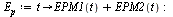 `:=`(E[p], proc (t) options operator, arrow; `+`(EPM1(t), EPM2(t)) end proc); -1