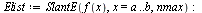 `:=`(Elist, SlantE(f(x), x = a .. b, nmax)); -1