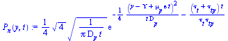`+`(`*`(`/`(1, 4), `*`(`^`(4, `/`(1, 2)), `*`(`^`(`/`(1, `*`(pi, `*`(D[p], `*`(t)))), `/`(1, 2)), `*`(exp(`+`(`-`(`/`(`*`(`/`(1, 4), `*`(`^`(`+`(y, `-`(Upsilon), `*`(mu[p], `*`(epsilon, `*`(t)))), 2))...