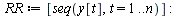 restart; -1; with(Statistics); -1; randomize(); -1; `:=`(n, 5000); -1; `:=`(p1, -.5); -1; `:=`(r, Sample(RandomVariable(Normal(0, 1)), n)); -1; for t from 2 to n do `:=`(y[1], 0); `:=`(y[t], `+`(`*`(p...