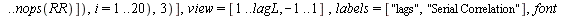 restart; -1; with(Statistics); -1; randomize(); -1; `:=`(n, 5000); -1; `:=`(p1, -.5); -1; `:=`(r, Sample(RandomVariable(Normal(0, 1)), n)); -1; for t from 2 to n do `:=`(y[1], 0); `:=`(y[t], `+`(`*`(p...