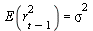 E(`*`(`^`(r[`+`(t, `-`(1))], 2))) = `*`(`^`(sigma, 2))