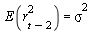 E(`*`(`^`(r[`+`(t, `-`(2))], 2))) = `*`(`^`(sigma, 2))