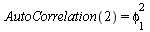 AutoCorrelation(2) = `*`(`^`(phi[1], 2))