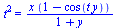 `*`(`^`(t, 2)) = `/`(`*`(x, `*`(`+`(1, `-`(cos(`*`(t, `*`(y))))))), `*`(`+`(1, y)))