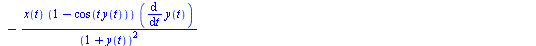 `+`(`*`(2, `*`(t))) = `+`(`/`(`*`(diff(x(t), t), `*`(`+`(1, `-`(cos(`*`(t, `*`(y(t)))))))), `*`(`+`(1, y(t)))), `/`(`*`(x(t), `*`(sin(`*`(t, `*`(y(t)))), `*`(`+`(y(t), `*`(t, `*`(diff(y(t), t))))))), ...