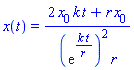 x(t) = (2*x[0]*k*t+r*x[0])/((exp(k*t/r))^2*r)